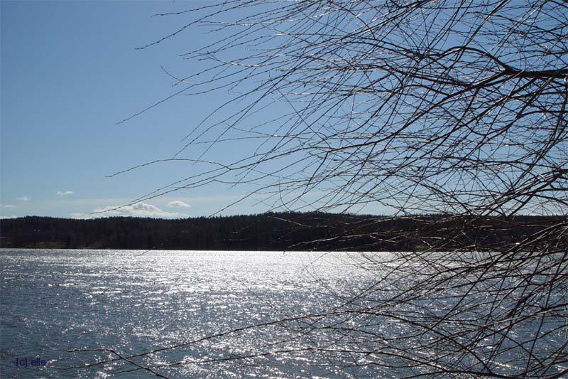 Blick vom Schloss auf den Mrarsee in der Frhlingssonne